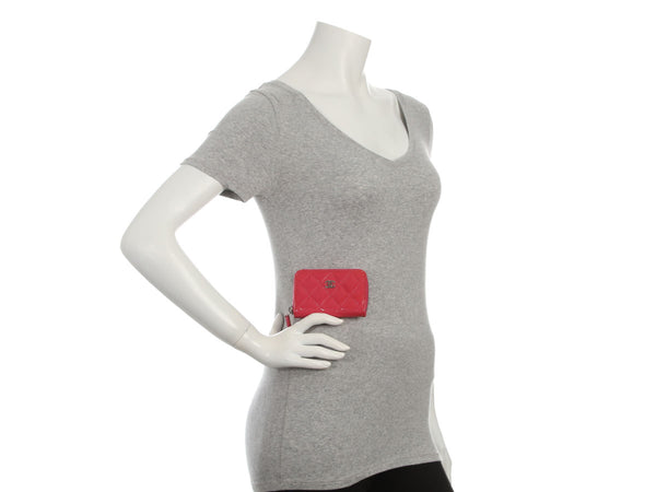 Chanel Pink Quilted Patent Zipped Coin Purse