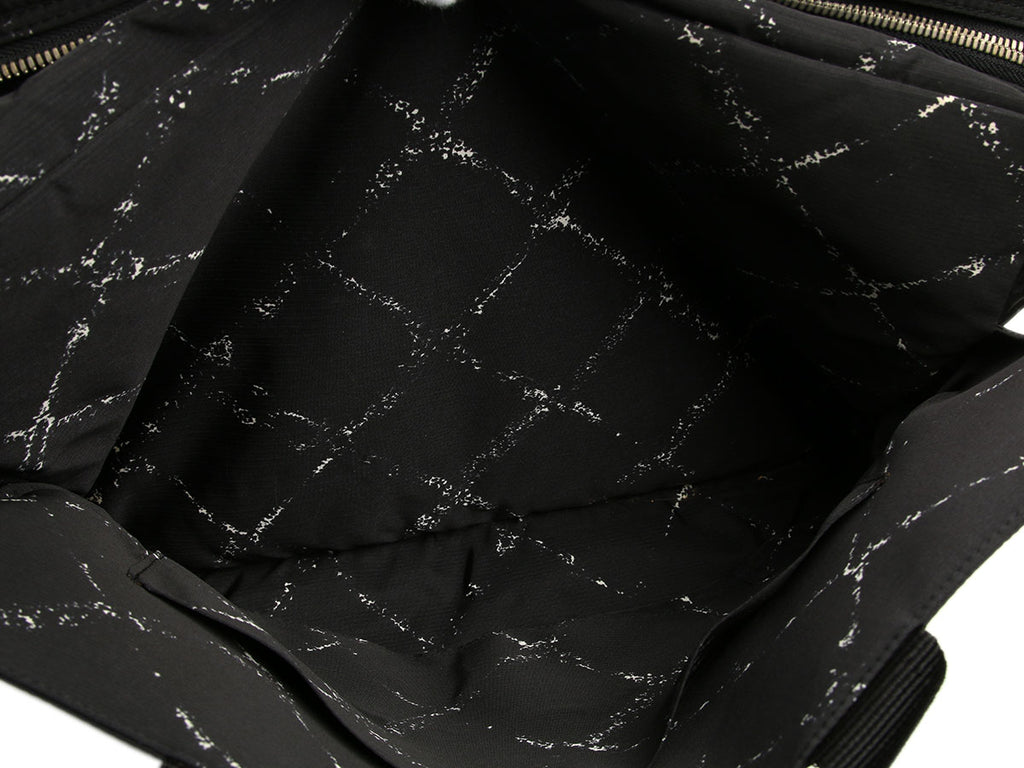 Chanel Vintage Large Black Nylon Travel Line Boston Bag