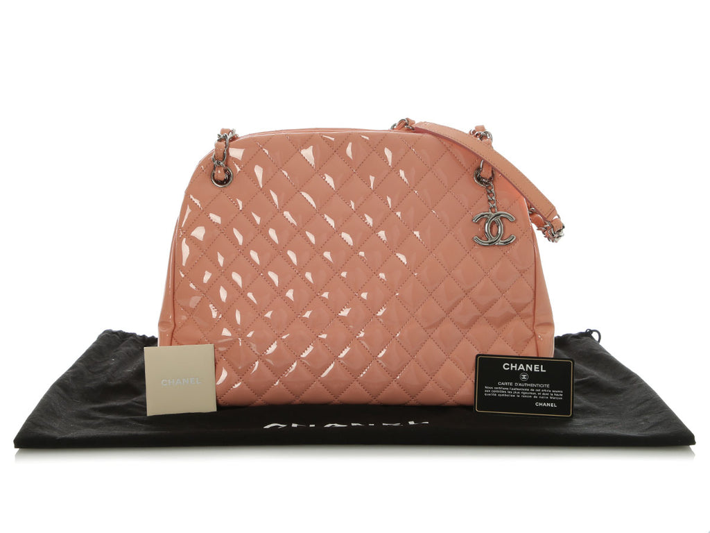 Chanel Large Pink Quilted Patent Mademoiselle Bowling Bag