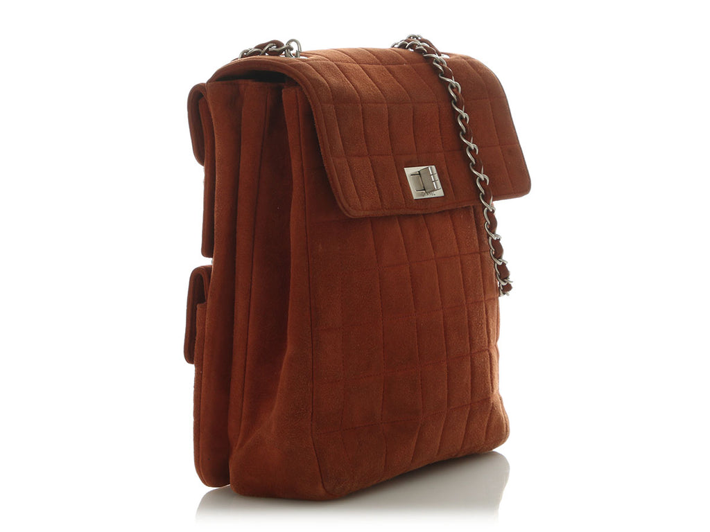 Chanel Vintage Brown Suede Double-Sided Bag