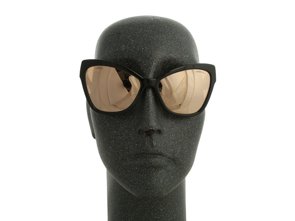 Chanel Black and Gold Mirrored Cat Eye Sunglasses