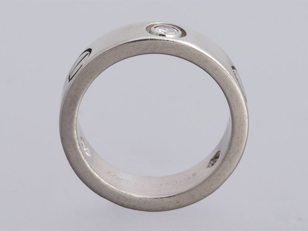 Cartier 18K White Gold 3-Diamond Love Band Ring