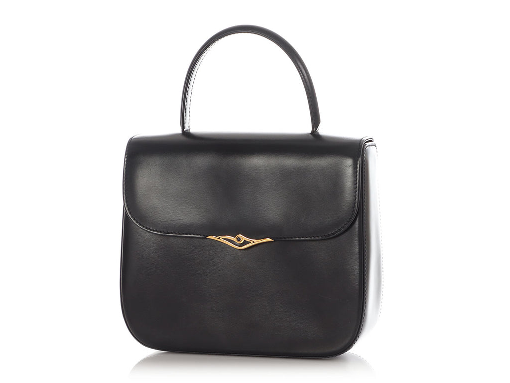Cartier Black Cabochon Top Handle Bag