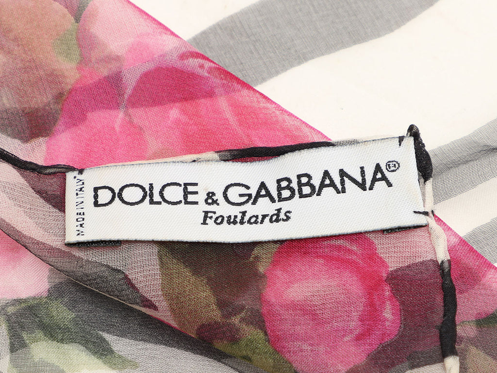 Dolce & Gabbana Roses and Zebra Scarf