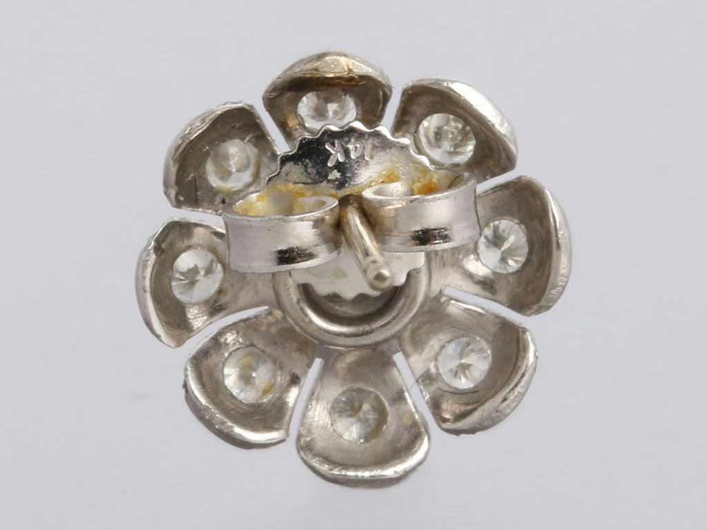 14K White Gold 0.50-Carat Diamond Flower Earrings