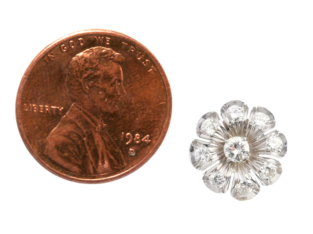 14K White Gold 0.50-Carat Diamond Flower Earrings