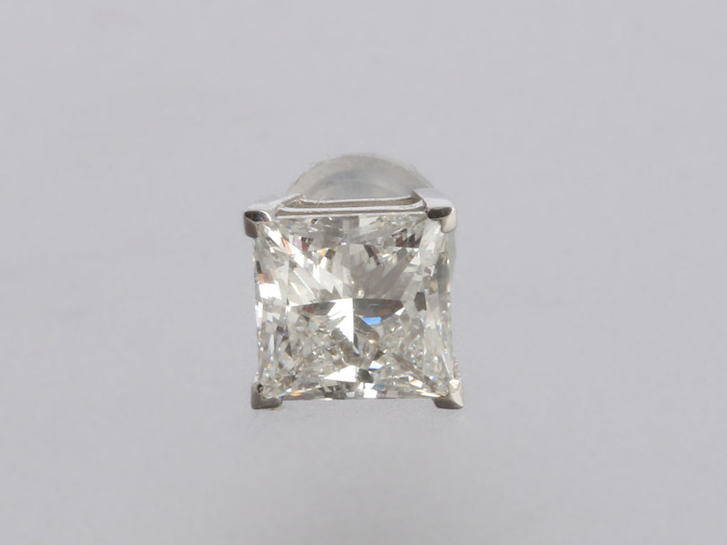 18K White Gold 2-Carat Princess-Cut Lab Diamond Earrings