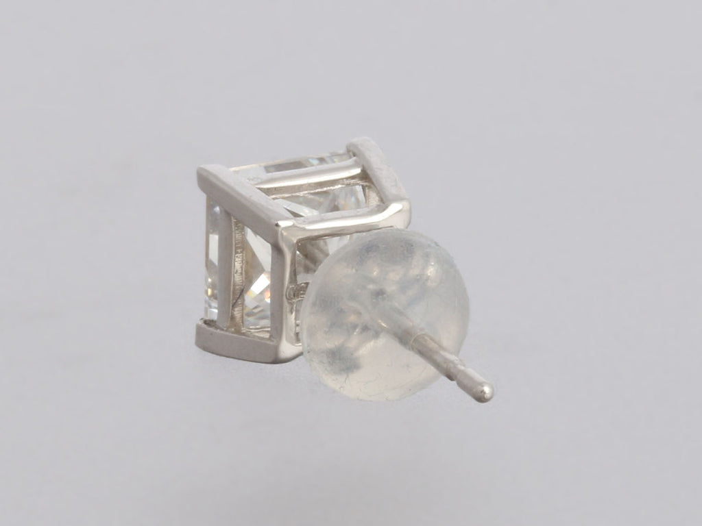 18K White Gold 2-Carat Princess-Cut Lab Diamond Earrings