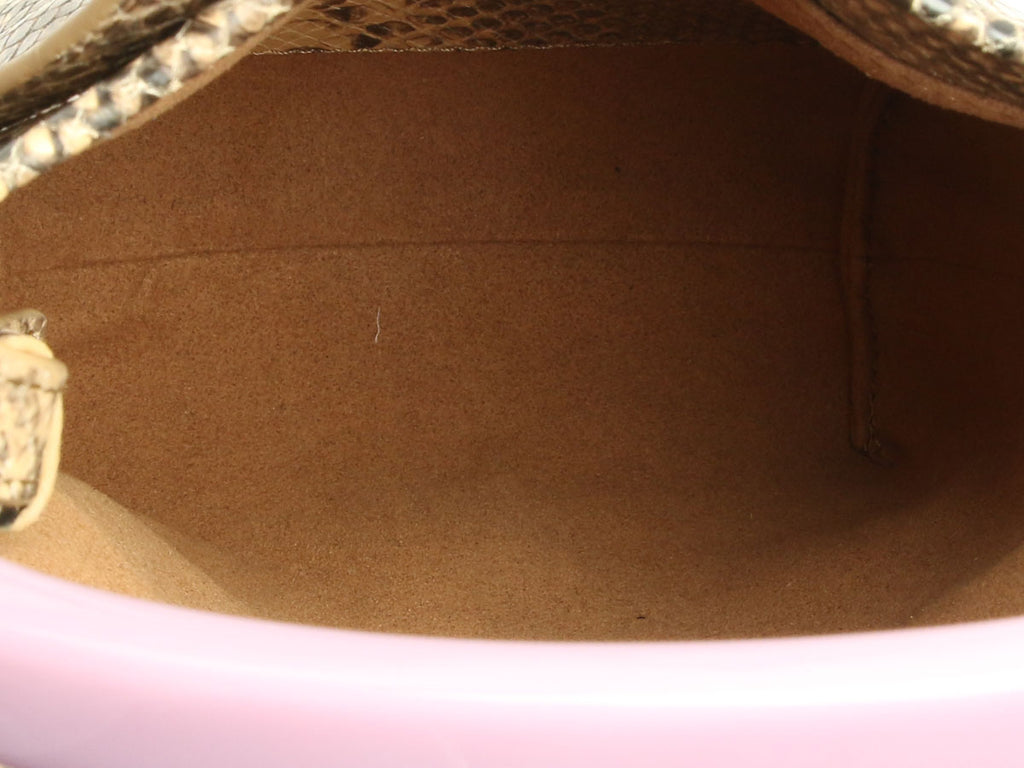 Dries Van Noten Beige Snake-Print W.L. Bag