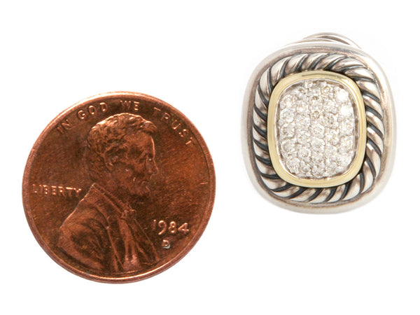 David Yurman Two-Tone Diamond Albion Earrings