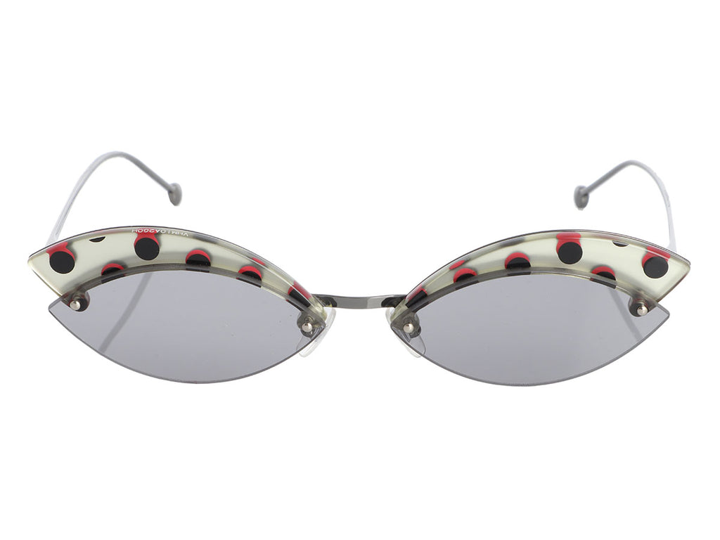 Fendi Polka Dot Silver Cateye Sunglasses