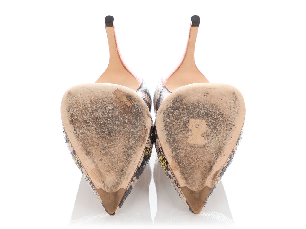 Fendi Multicolor Snakeskin Pumps