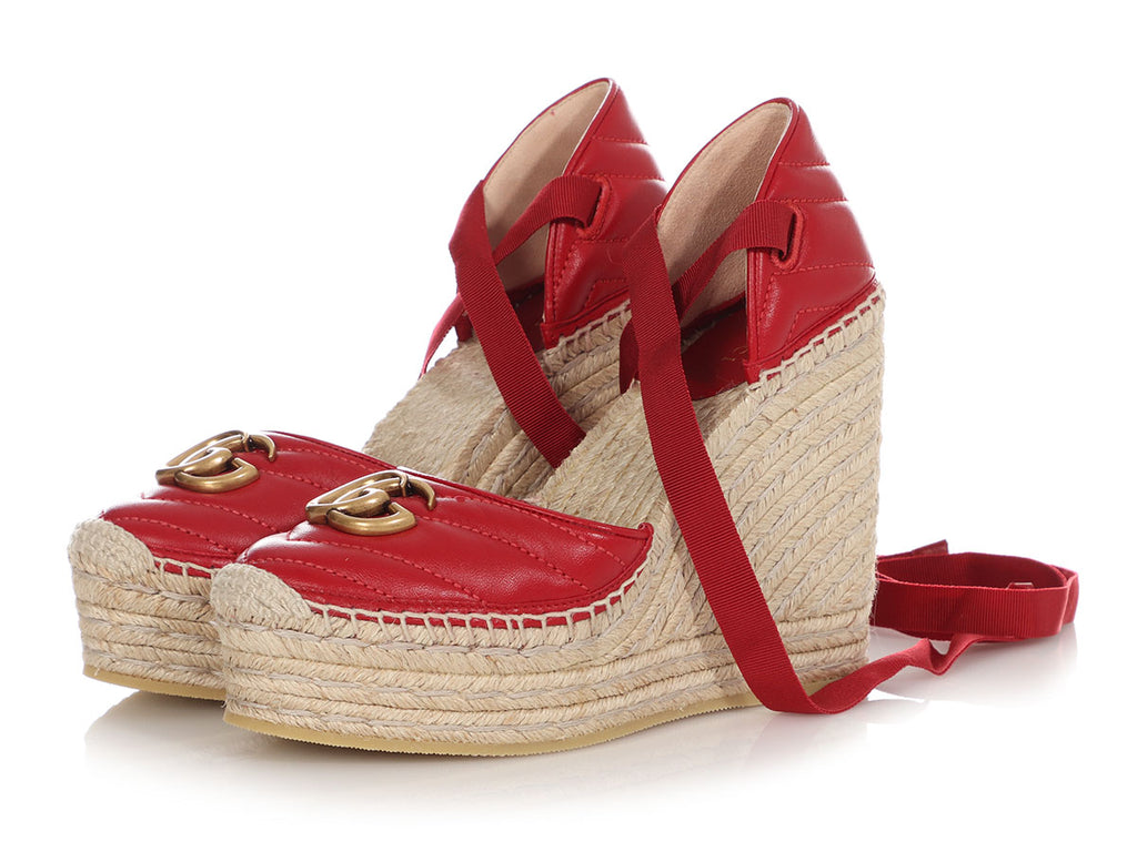 Gucci Hibiscus Charlotte Platform Espadrilles