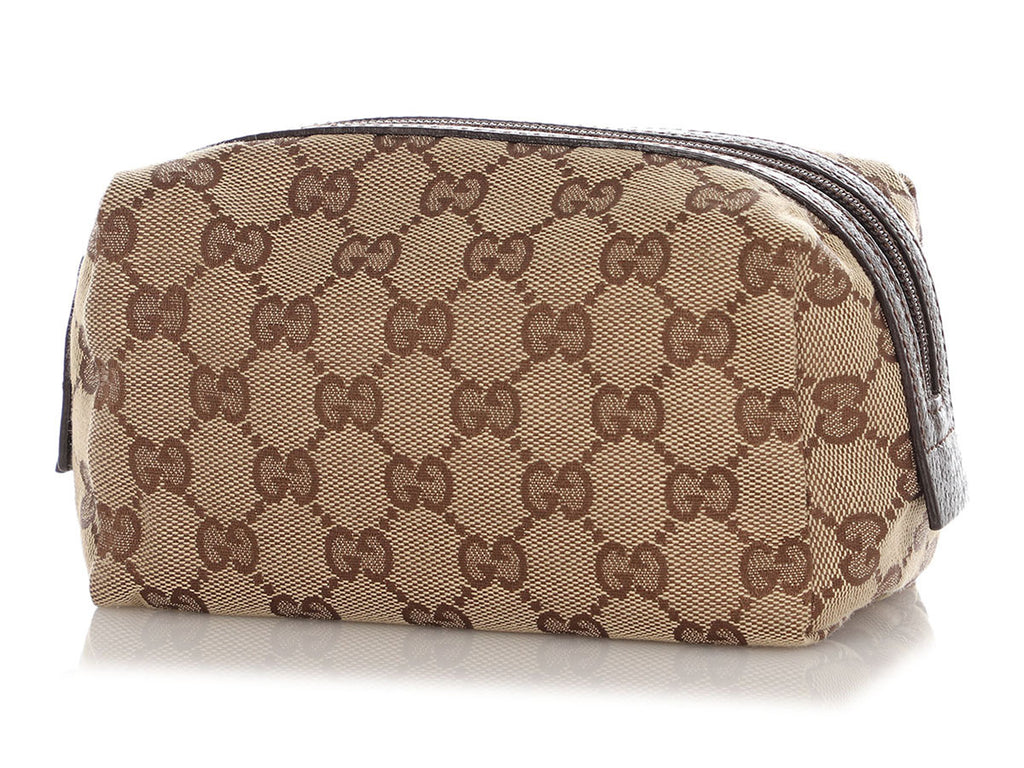 Gucci Brown GG Canvas Cosmetic Pouch