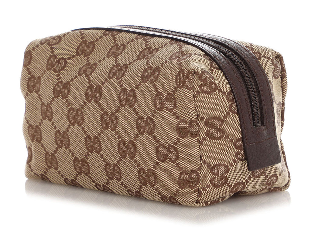 Gucci Brown GG Canvas Cosmetic Pouch