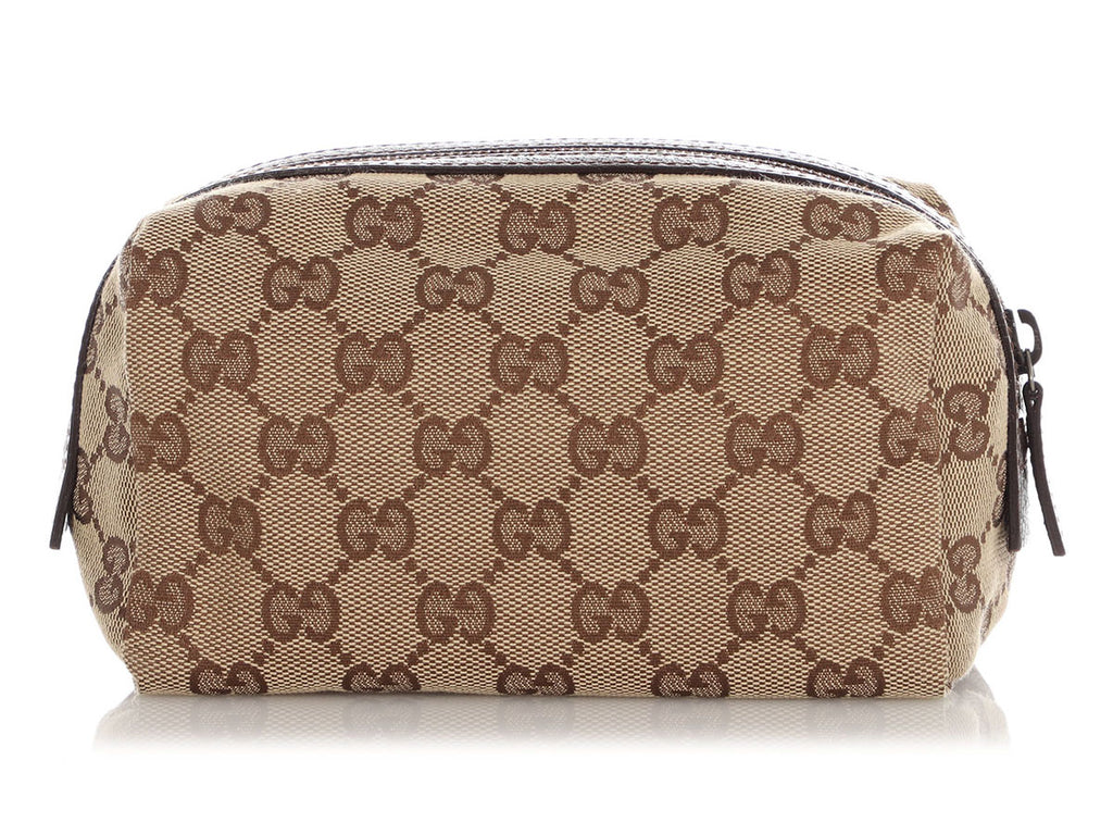 Gucci Brown GG Canvas Cosmetic Pouch