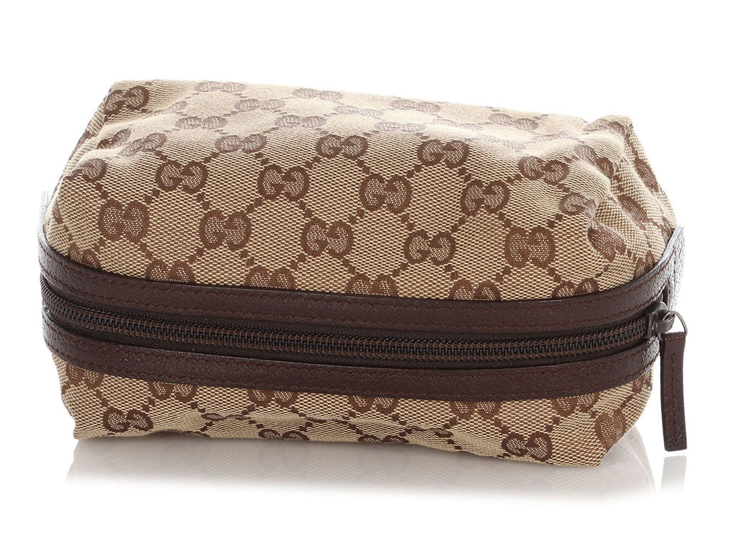 Gucci Brown GG Canvas Cosmetic Pouch