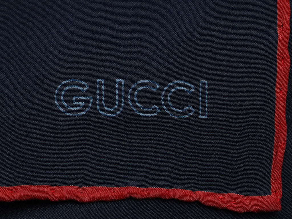 Gucci Navy and Red Scarf