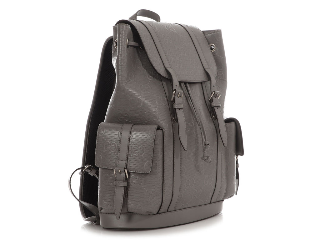 Gucci Medium Gray Jumbo GG Backpack