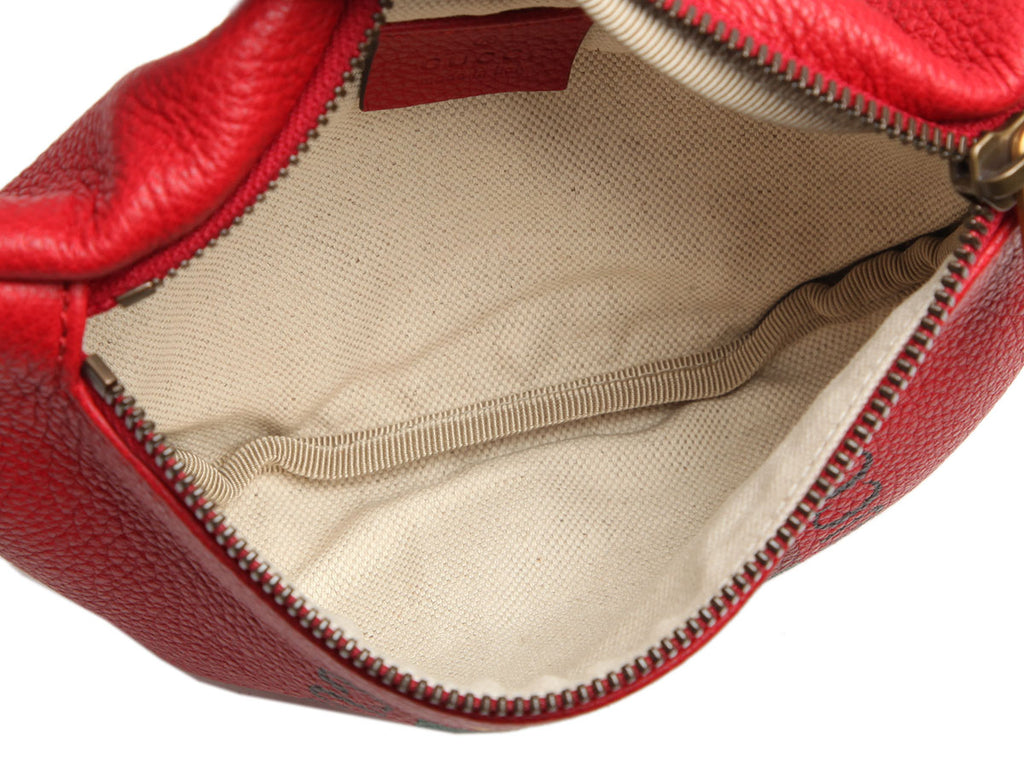 Gucci Small Hibiscus Red Leather Coco Capitan Logo Belt Bag