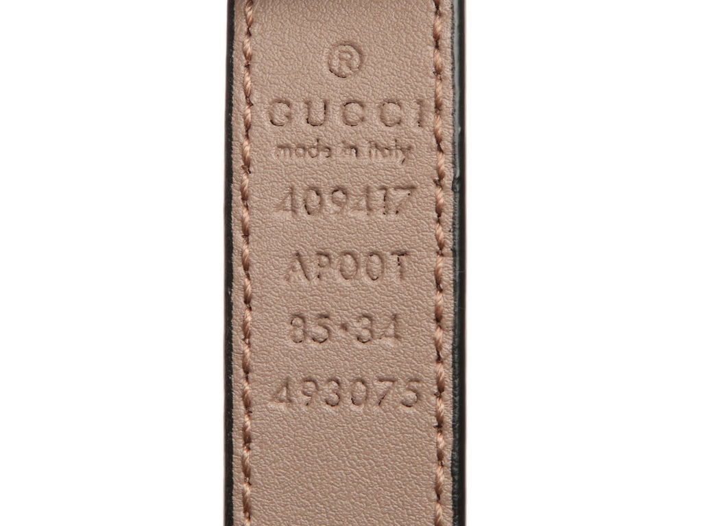 Gucci Taupe GG Marmont Skinny GG Belt