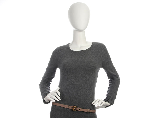 Gucci Taupe GG Marmont Skinny GG Belt