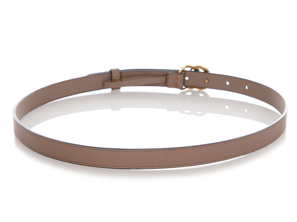Gucci Taupe GG Marmont Skinny GG Belt