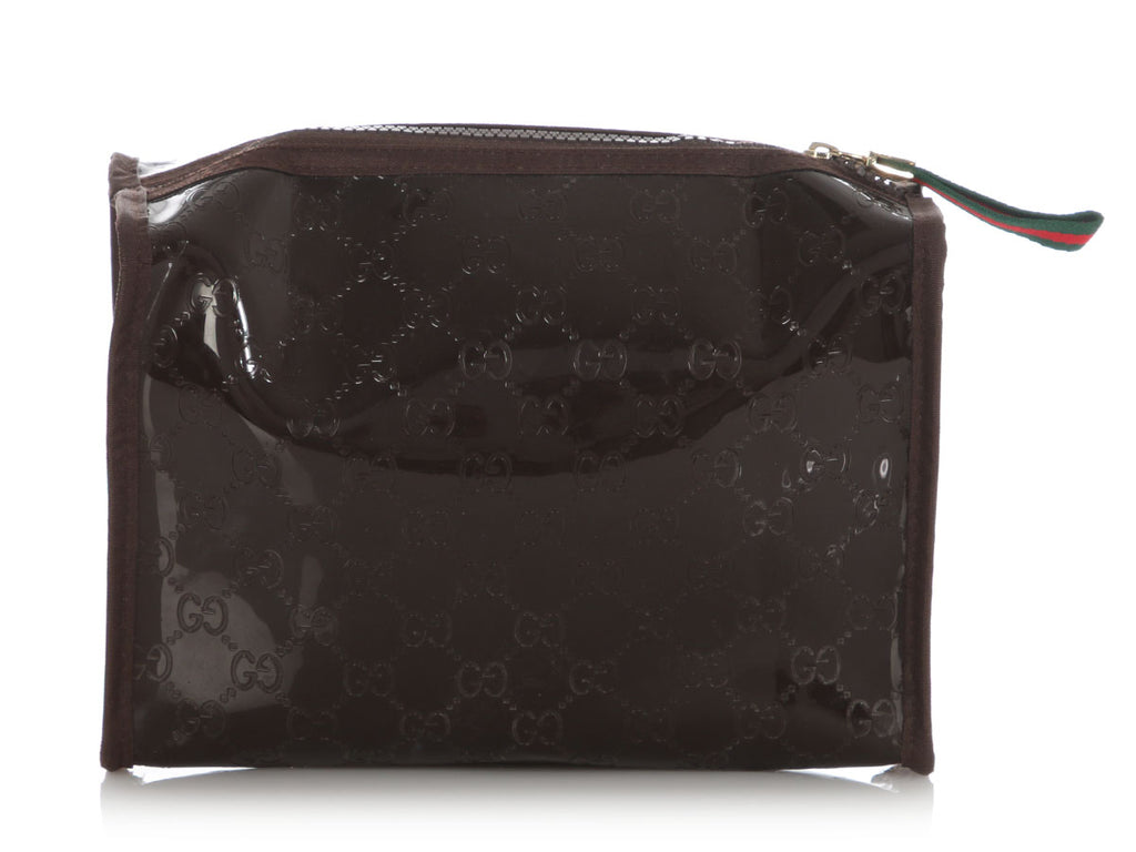 Gucci Brown Parfums Cosmetic Case