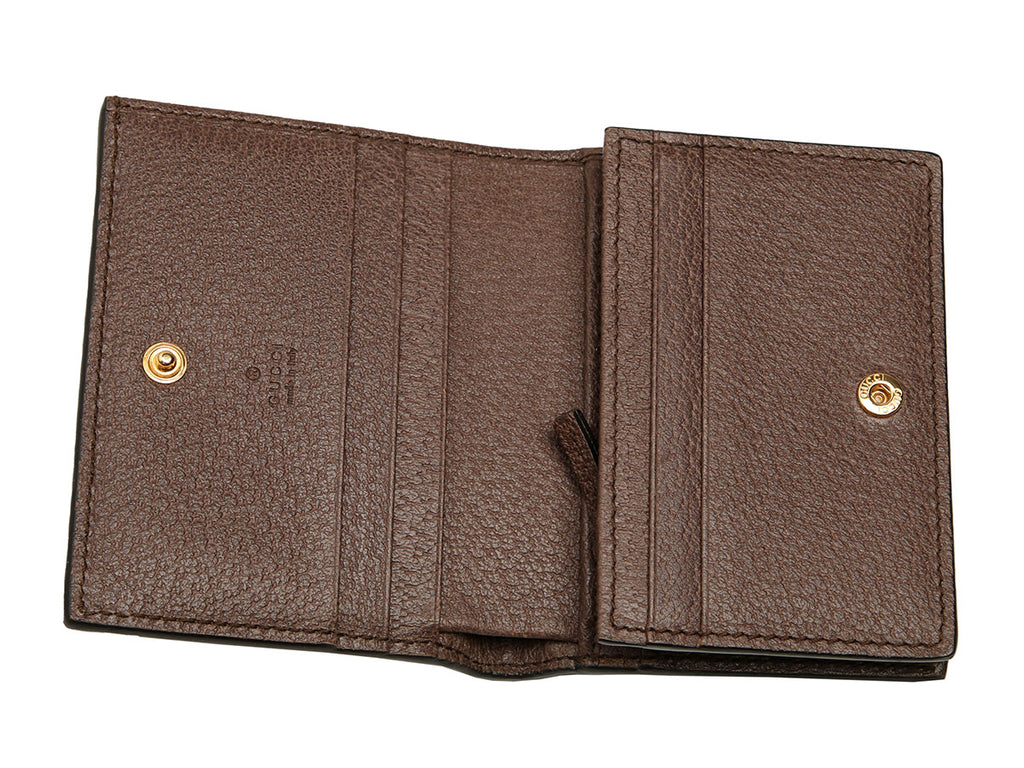 Gucci Brown GG Supreme Ophidia Card Case Wallet