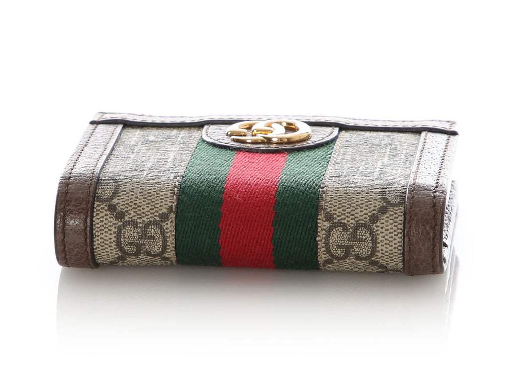 Gucci Brown GG Supreme Ophidia Card Case Wallet