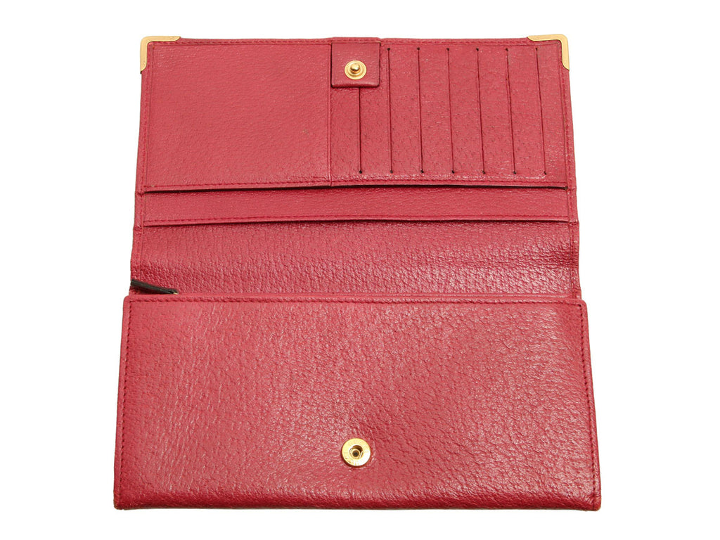 Gucci Raspberry Leather Continental Wallet