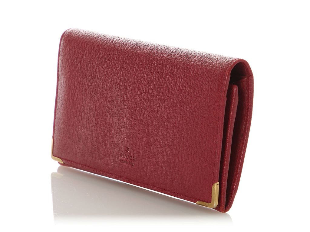 Gucci Raspberry Leather Continental Wallet
