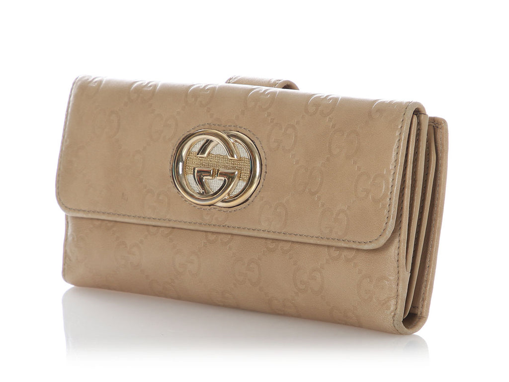 Gucci Beige Guccissima Continental Wallet