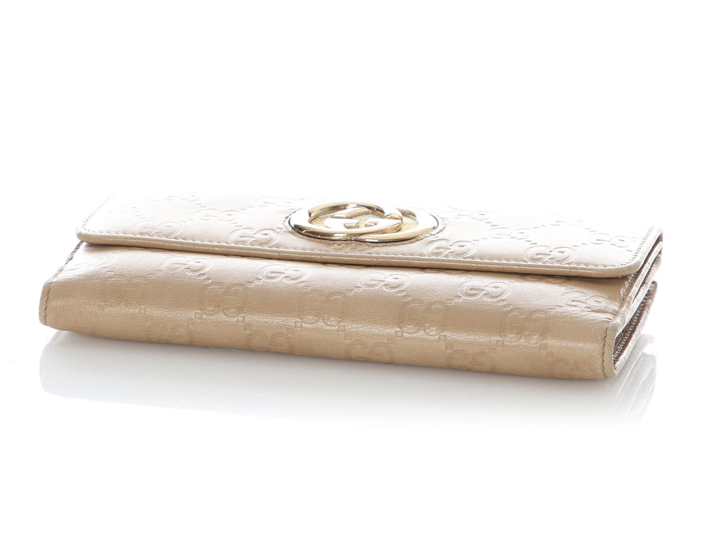 Gucci Beige Guccissima Continental Wallet