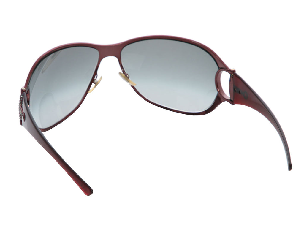 Gucci Rhinestone Horsebit Shield Sunglasses