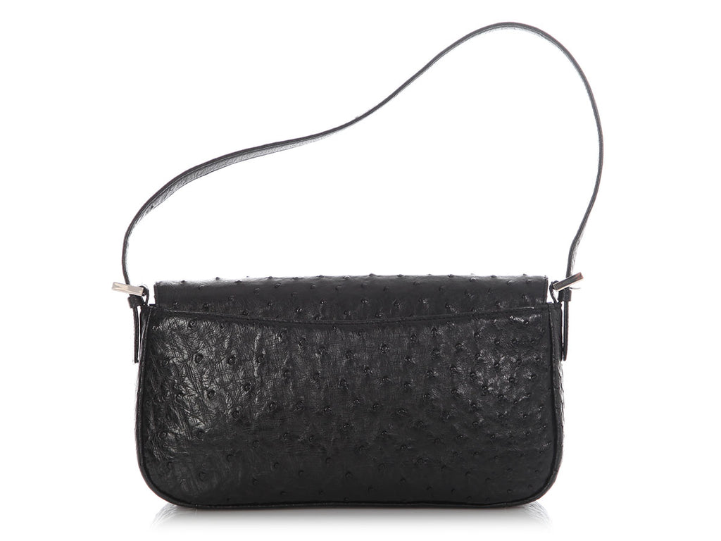 Givenchy Black Ostrich Shoulder Bag
