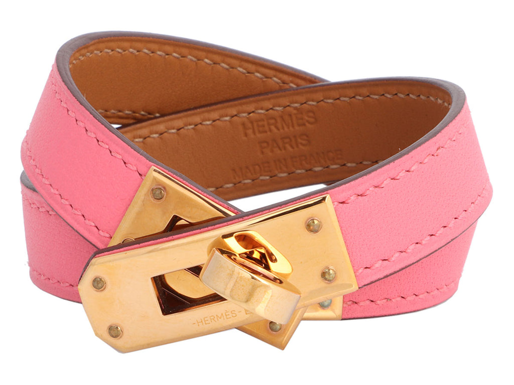 Hermès Rose Azalée Kelly Double Tour Bracelet