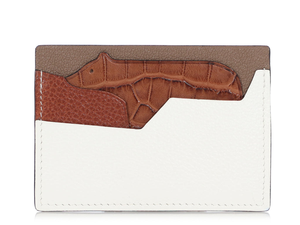 Hermès Chèvre Mysore and Alligator Histoire Naturelle Petit H Card Holder