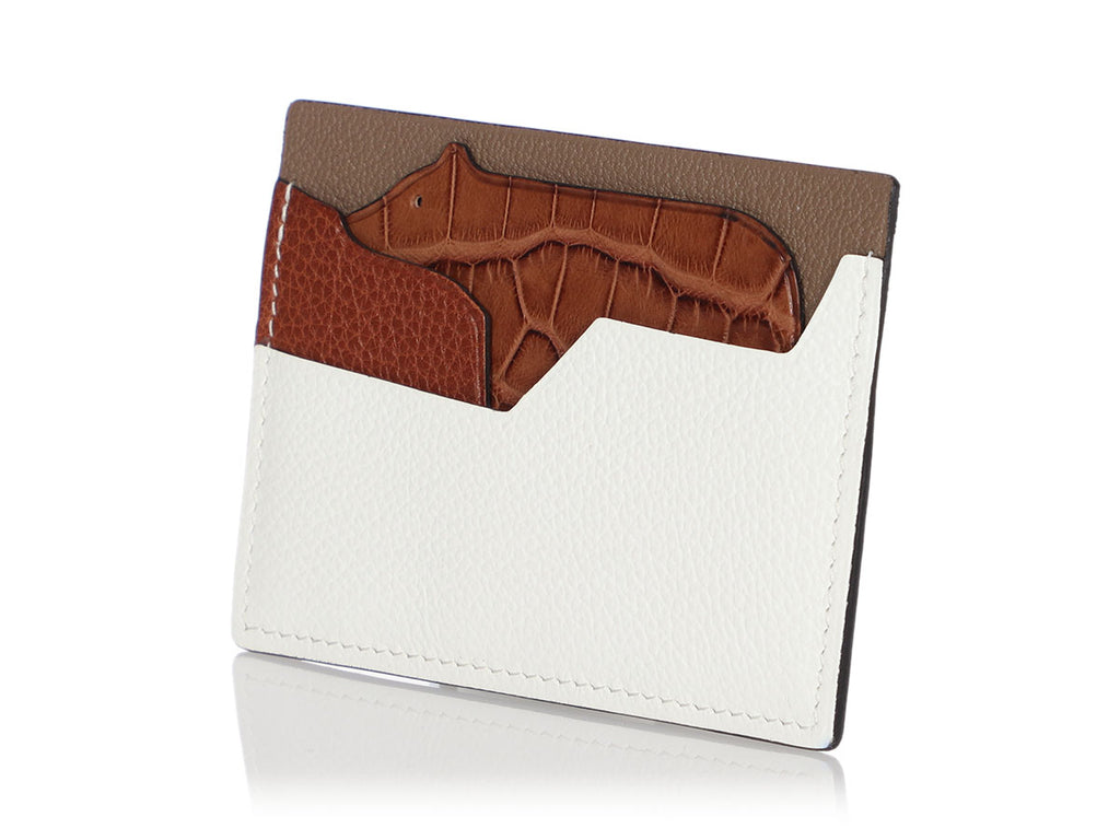 Hermès Chèvre Mysore and Alligator Histoire Naturelle Petit H Card Holder