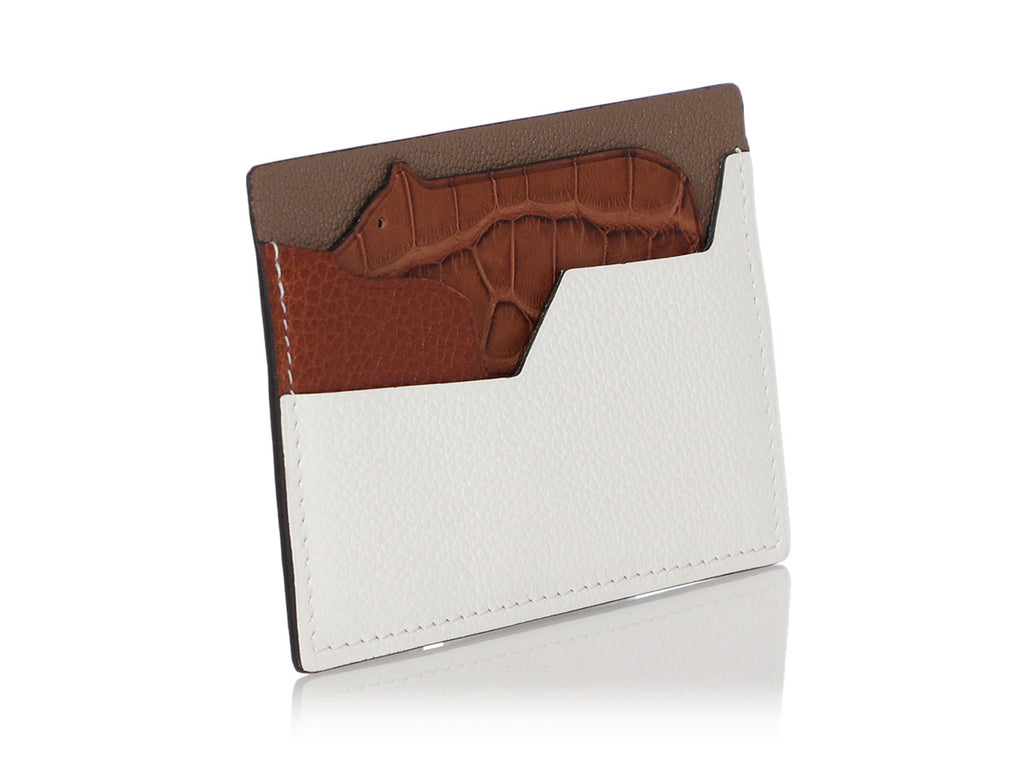 Hermès Chèvre Mysore and Alligator Histoire Naturelle Petit H Card Holder