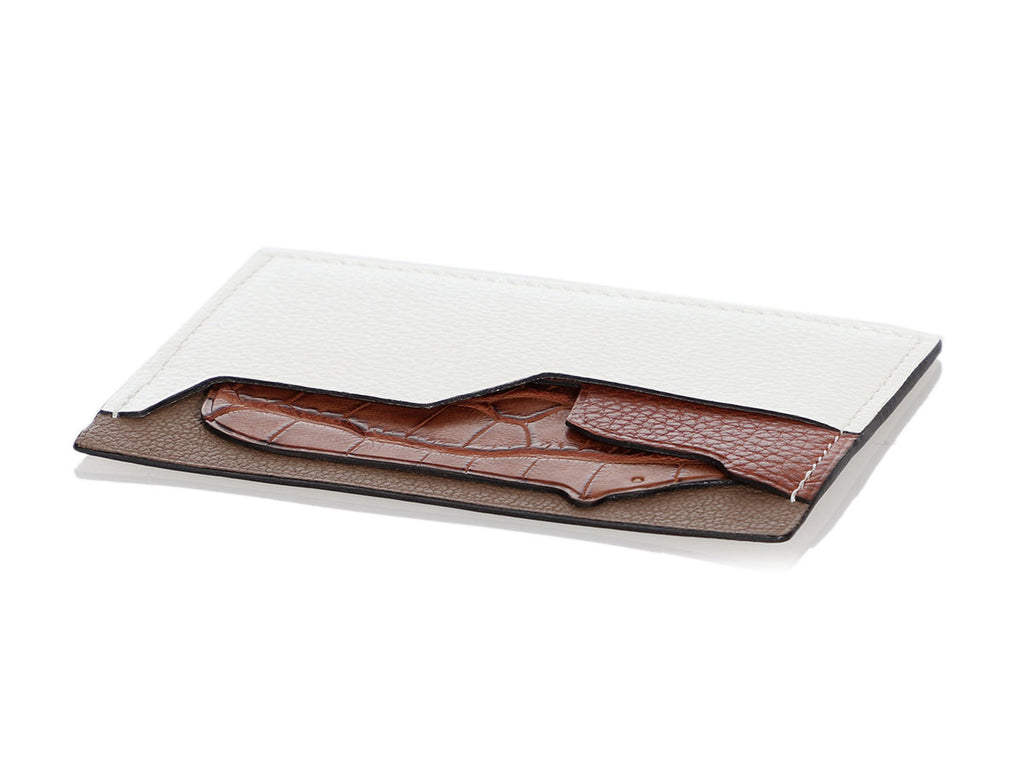 Hermès Chèvre Mysore and Alligator Histoire Naturelle Petit H Card Holder