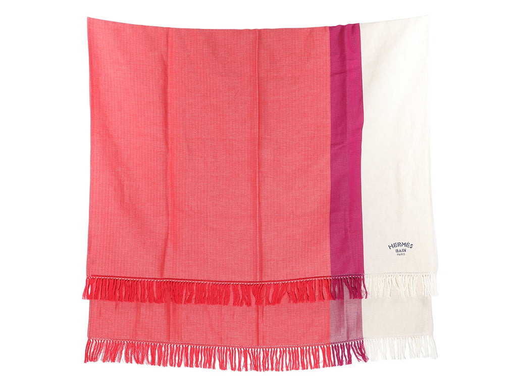 Hermès Color Block Fringe Pareo Wrap