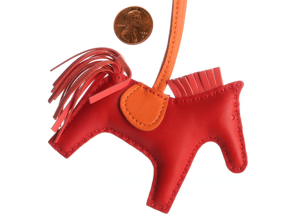 Hermès Rouge Indien Lambskin Grigri Rodeo Horse Bag PM