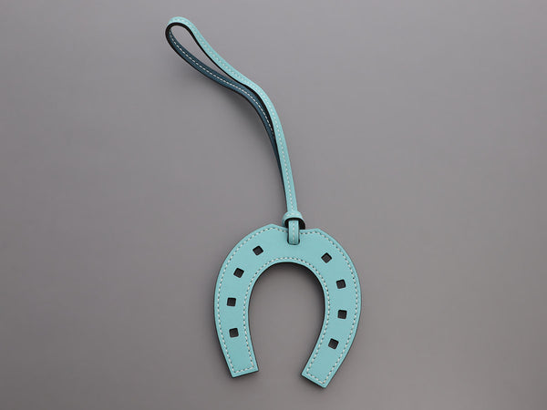 Hermès Light Blue and Teal Horseshoe Paddock Bag Charm