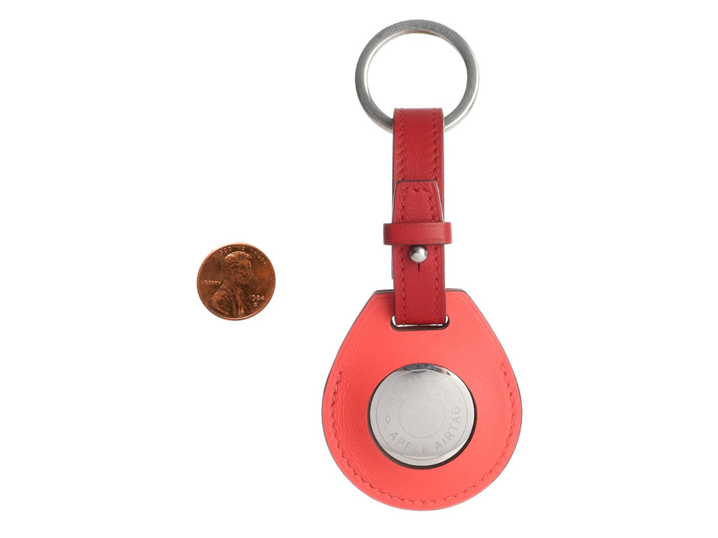 Hermès Bicolor Swift Apple AirTag Key Ring