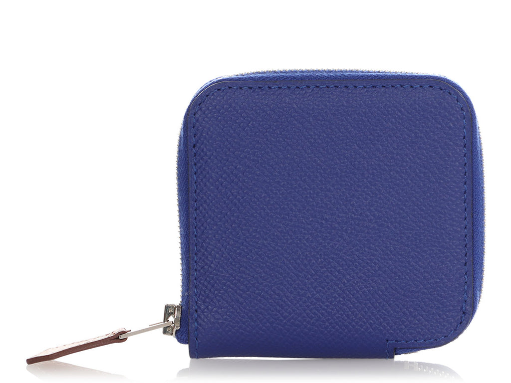 Hermès Bleu Electrique Epsom Azap Silk’In Compact Coin Case