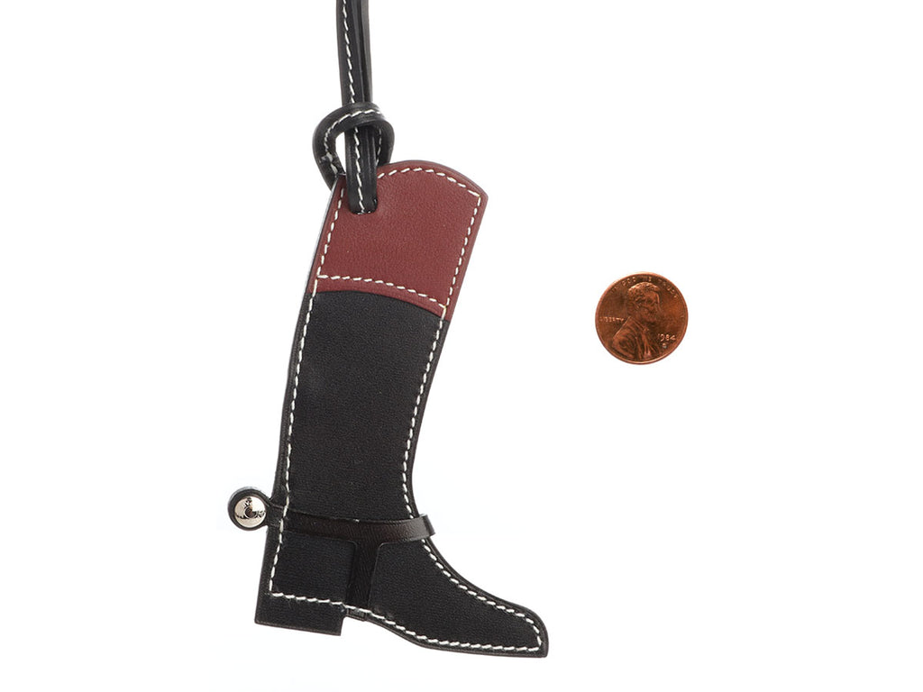 Hermès Black and Rouge H Boot Bag Charm