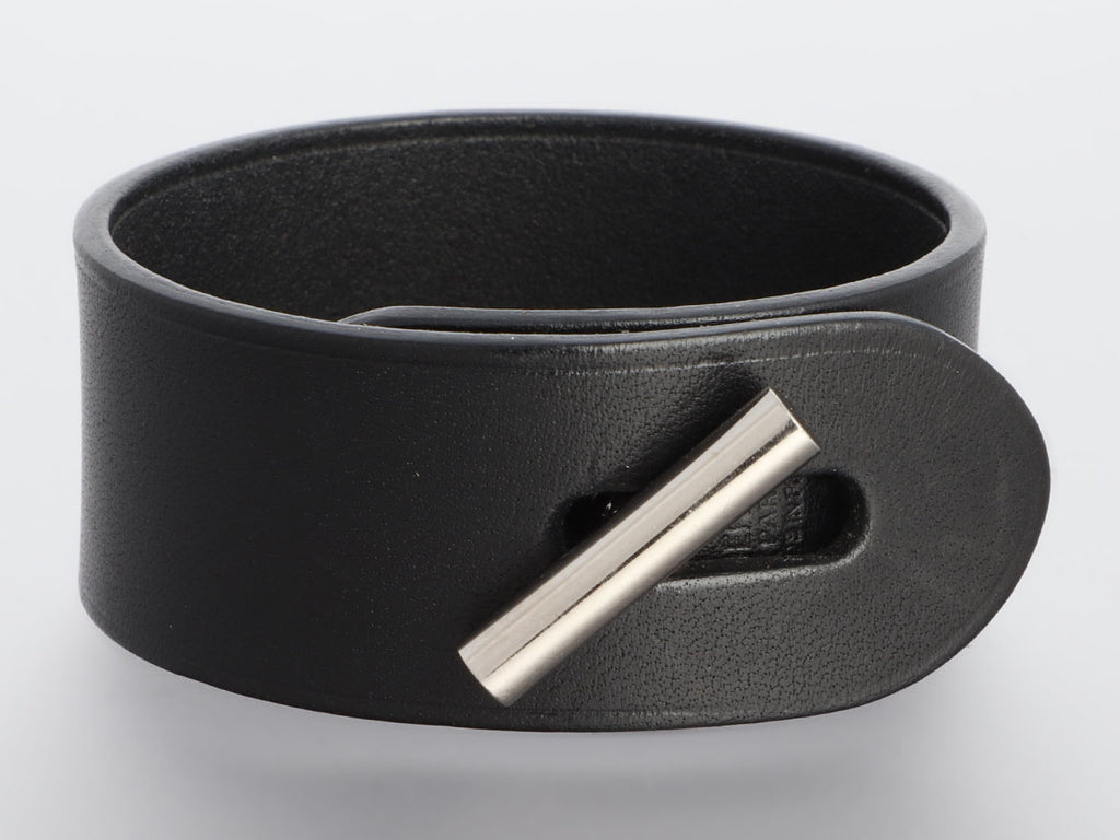 Hermès Wide Black Box Calfskin Bracelet