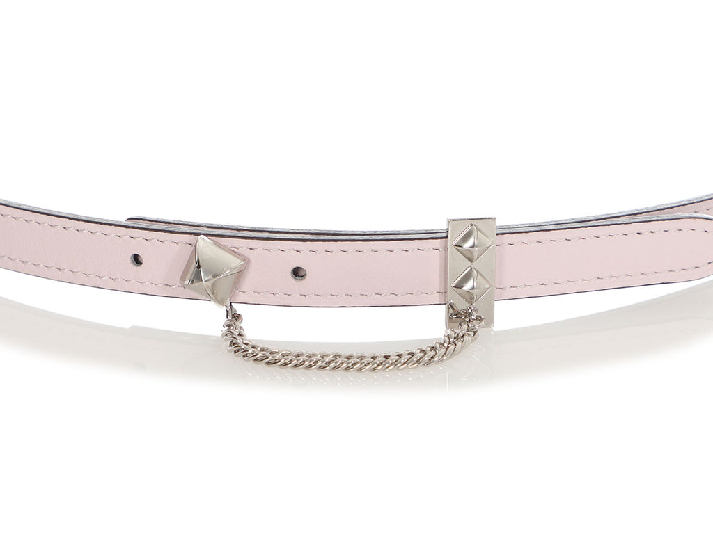 Hermès Pink Swift and Gray Epsom Gourmette Equestre Reversible Belt 13mm