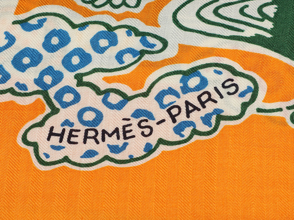 Hermès Bingata Cashmere Silk Shawl 140cm